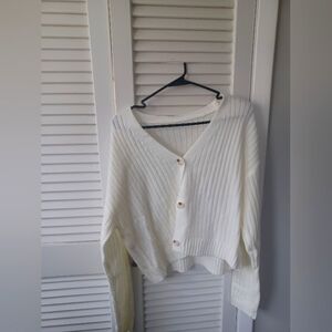 Cream Cropped Cardigan